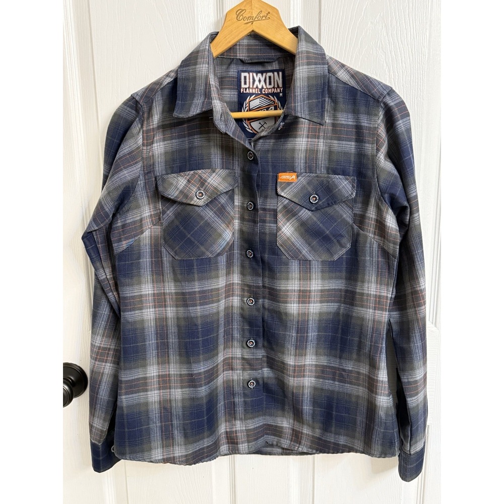 Dixxon Aero Precision Women's Flannel Long Sleeve Shirt Gray Plaid Sz Medium